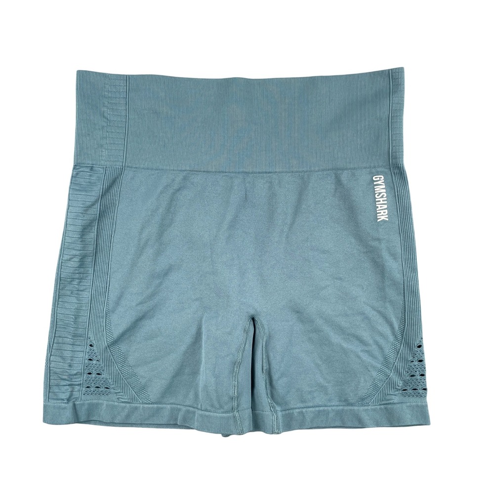 Gymshark Shorts Womens S Blue Energy Seamless High Waist Biker Stretch Athletic
